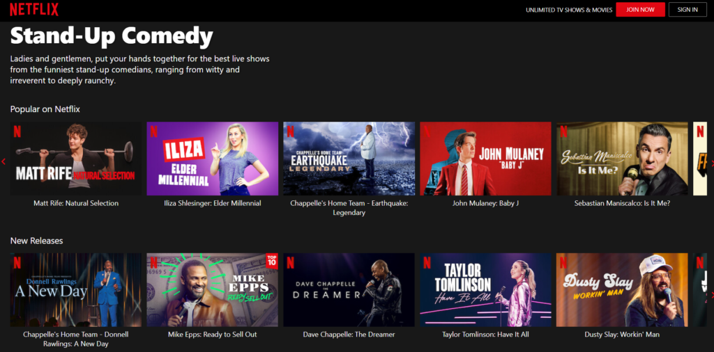 Netflix Comedy Specials